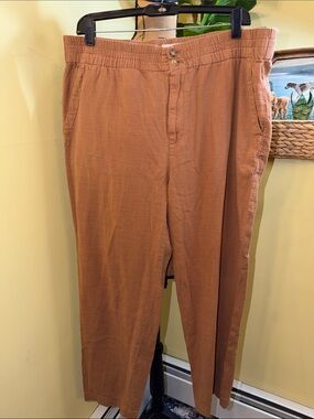 Marine Layer Women's Straight Leg Pants in Rust